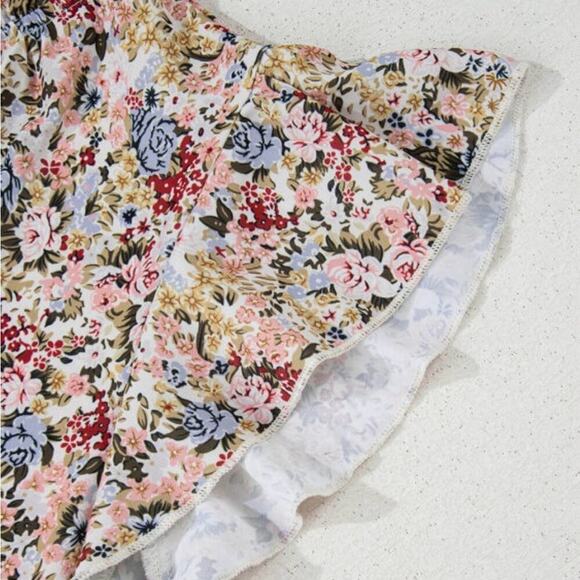 *NEW* Boho Floral Ruffle Cap Sleeve Top | Size XL - Picture 9 of 10